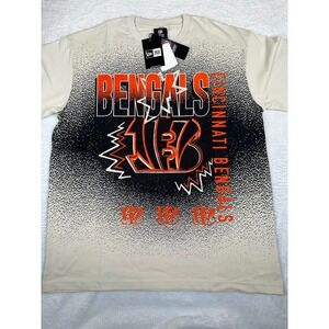 New Era Cincinnati Bengals NFL Graphic T-Shirt Cream Black Orange Mens Large